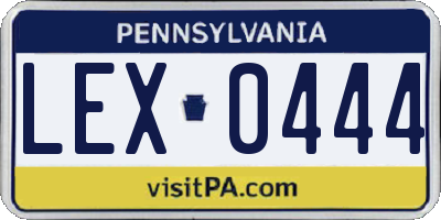 PA license plate LEX0444