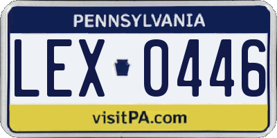 PA license plate LEX0446
