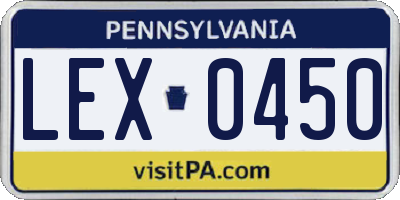 PA license plate LEX0450