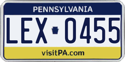 PA license plate LEX0455