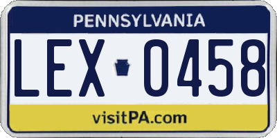 PA license plate LEX0458