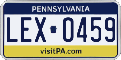 PA license plate LEX0459