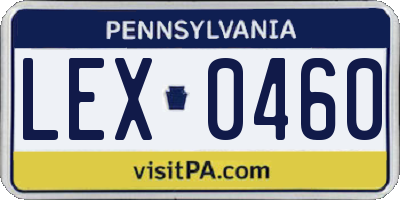 PA license plate LEX0460