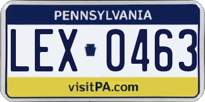 PA license plate LEX0463