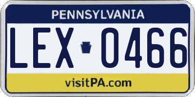 PA license plate LEX0466