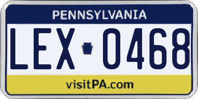 PA license plate LEX0468