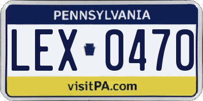 PA license plate LEX0470