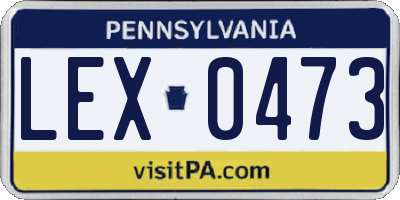 PA license plate LEX0473