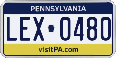 PA license plate LEX0480