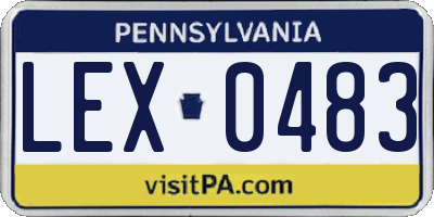 PA license plate LEX0483