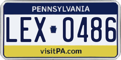 PA license plate LEX0486