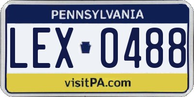 PA license plate LEX0488