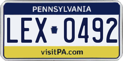PA license plate LEX0492