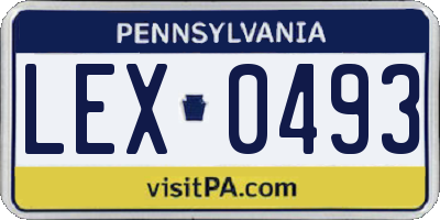 PA license plate LEX0493