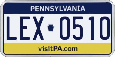 PA license plate LEX0510