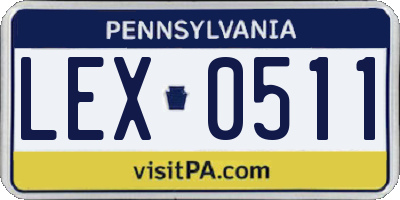 PA license plate LEX0511