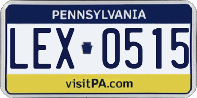 PA license plate LEX0515