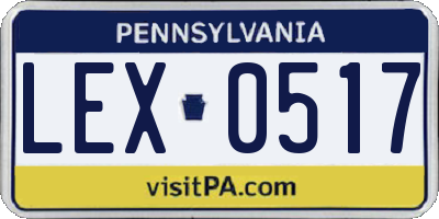 PA license plate LEX0517