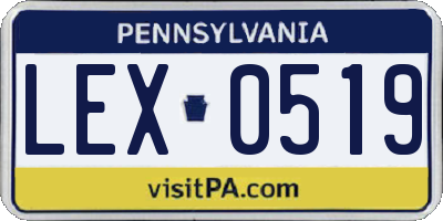 PA license plate LEX0519