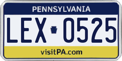 PA license plate LEX0525