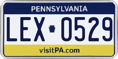 PA license plate LEX0529