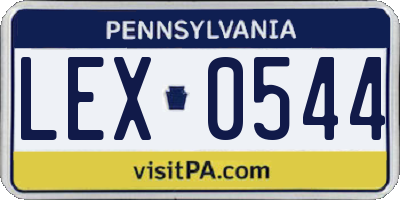PA license plate LEX0544