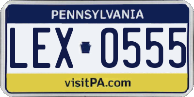 PA license plate LEX0555