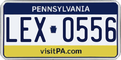 PA license plate LEX0556