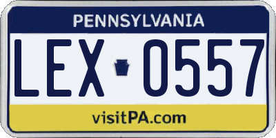 PA license plate LEX0557