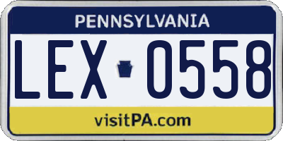 PA license plate LEX0558