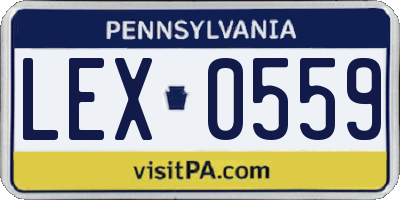 PA license plate LEX0559