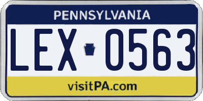 PA license plate LEX0563