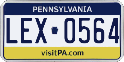 PA license plate LEX0564