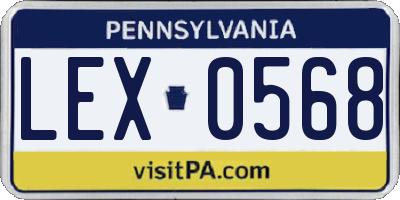 PA license plate LEX0568