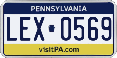 PA license plate LEX0569
