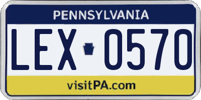 PA license plate LEX0570