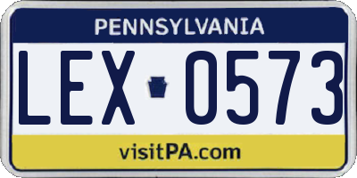 PA license plate LEX0573