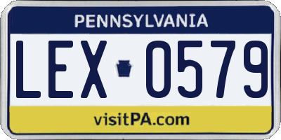 PA license plate LEX0579