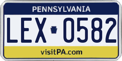 PA license plate LEX0582