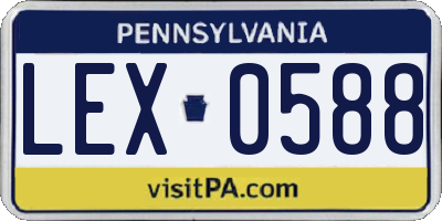 PA license plate LEX0588