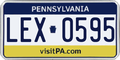 PA license plate LEX0595