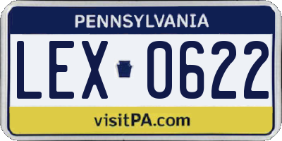 PA license plate LEX0622