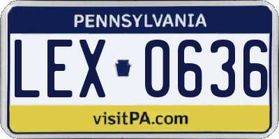 PA license plate LEX0636