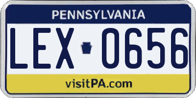 PA license plate LEX0656
