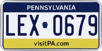 PA license plate LEX0679