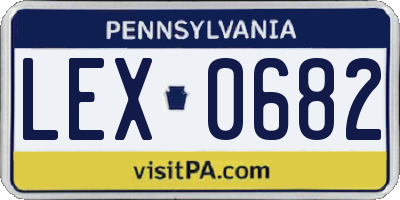 PA license plate LEX0682