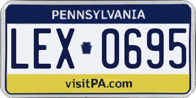 PA license plate LEX0695