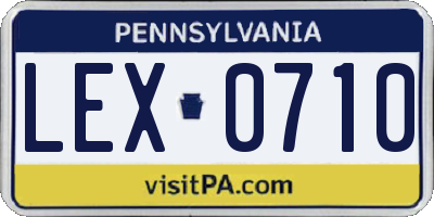 PA license plate LEX0710