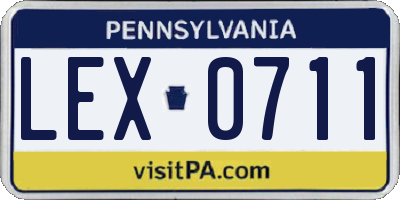 PA license plate LEX0711