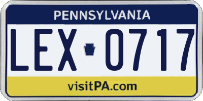 PA license plate LEX0717